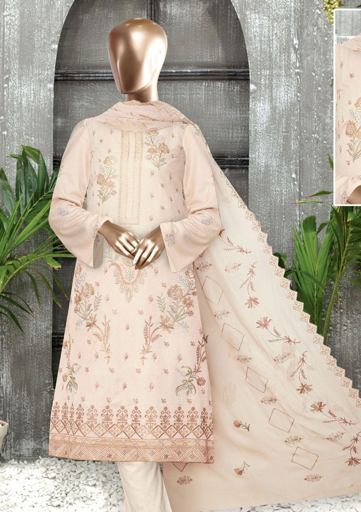 Winter Collection - Rang Noor - Emb Karandi - AJ#3 available at Saleem Fabrics Traditions