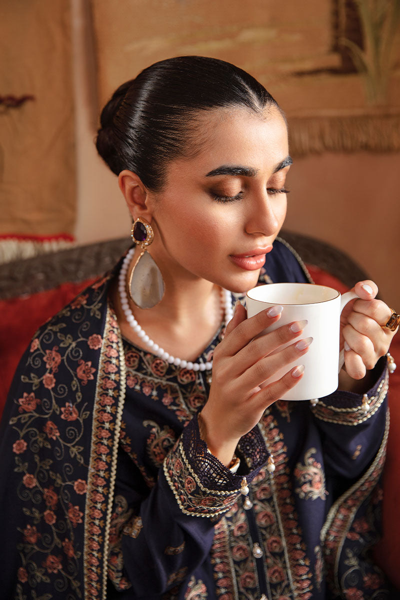 Winter Collection - Rang Rasiya - Premium Winter - 3 Pcs - D#02 (BLUE BELL) available at Saleem Fabrics Traditions