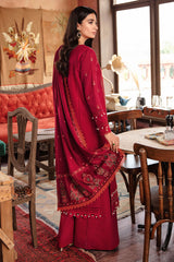Winter Collection - Rang Rasiya - Premium Winter - 3 Pcs - D#07 (CRIMSON ROSE) available at Saleem Fabrics Traditions