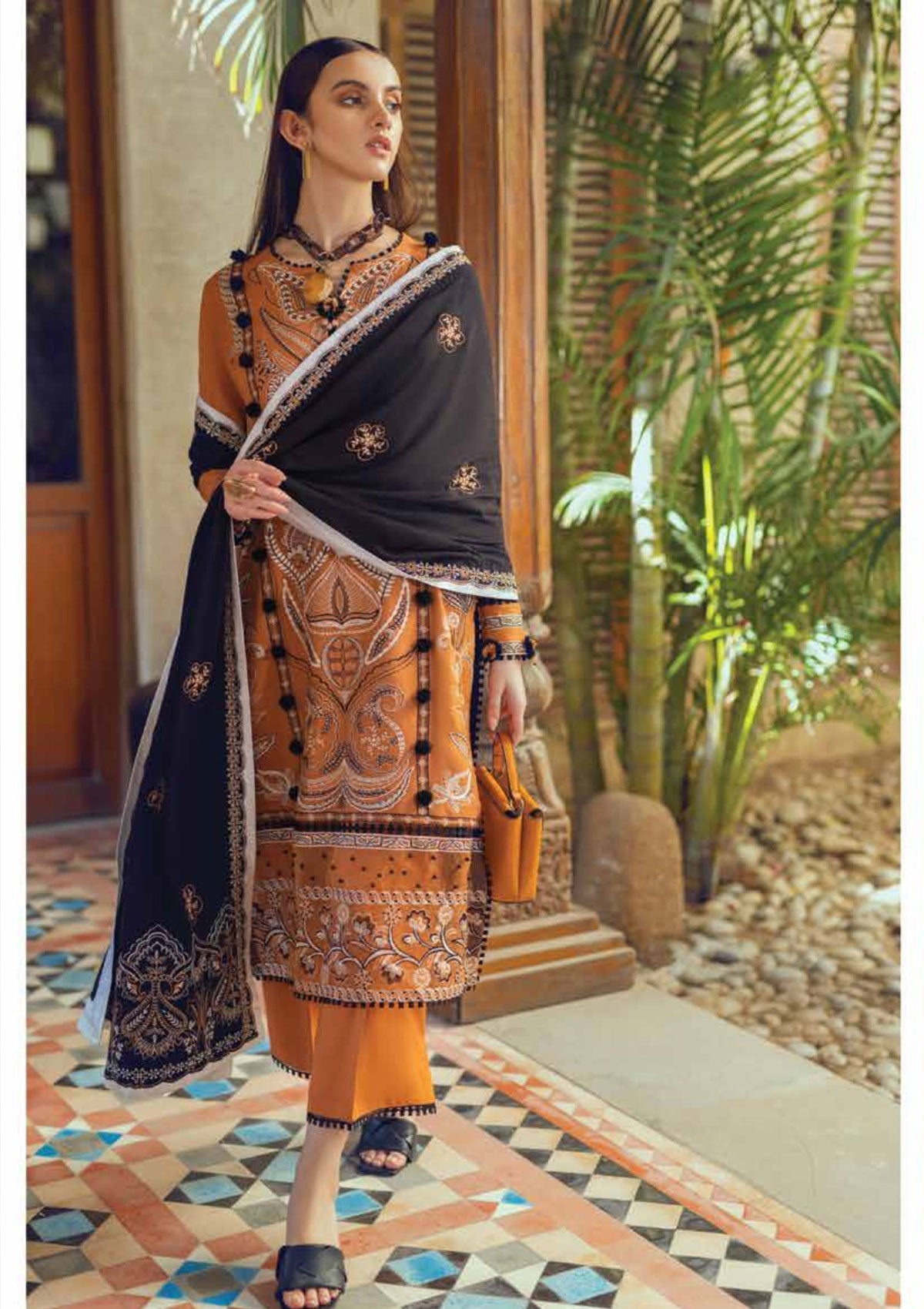 Winter Collection - Roheenaz - Winter Edit's - RNZ#2 B (Henna) available at Saleem Fabrics Traditions
