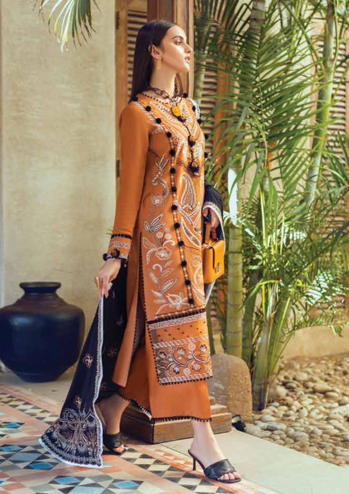 Winter Collection - Roheenaz - Winter Edit's - RNZ#2 B (Henna) available at Saleem Fabrics Traditions