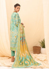 Winter Collection - Salitex - Printed Linen - V01 - WK#01180 (C Green) available at Saleem Fabrics Traditions
