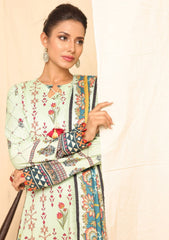 Winter Collection - Salitex - Printed Linen - V01 - WK#01182 (M Green) available at Saleem Fabrics Traditions