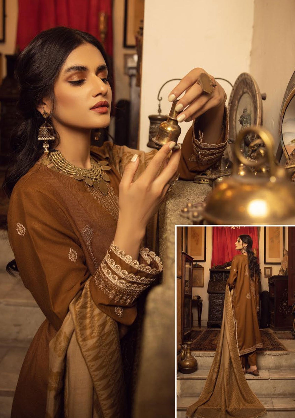 Winter Collection - Shaista - Executive - Semi Peach - D#513 available at Saleem Fabrics Traditions