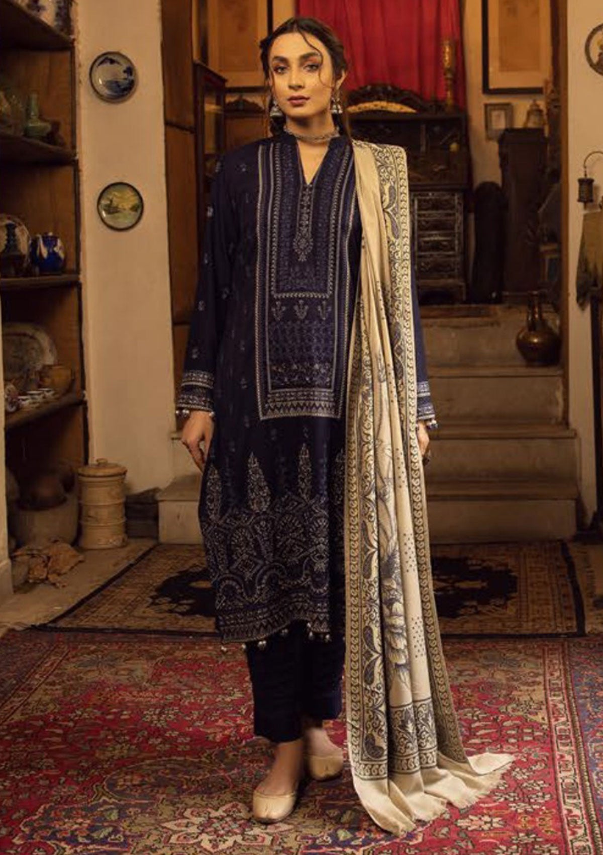 Winter Collection - Shaista - Executive - Semi Peach - D#514 available at Saleem Fabrics Traditions