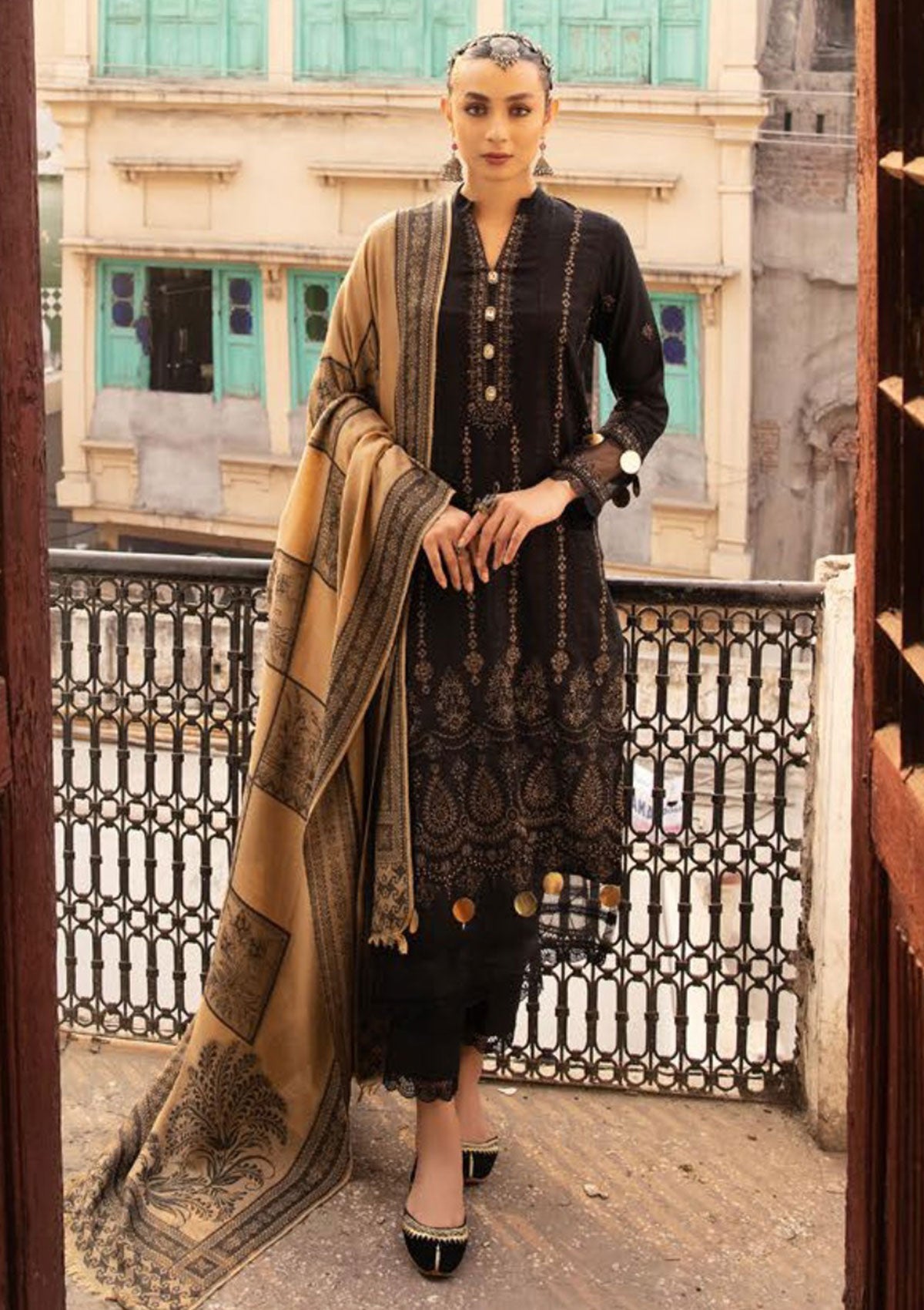 Winter Collection - Shaista - Executive - Semi Peach - D#517 available at Saleem Fabrics Traditions