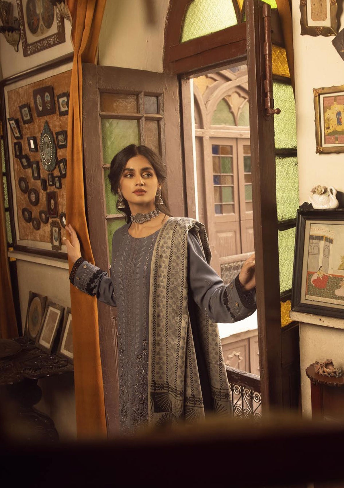 Winter Collection - Shaista - Executive - Semi Peach - D#521 available at Saleem Fabrics Traditions