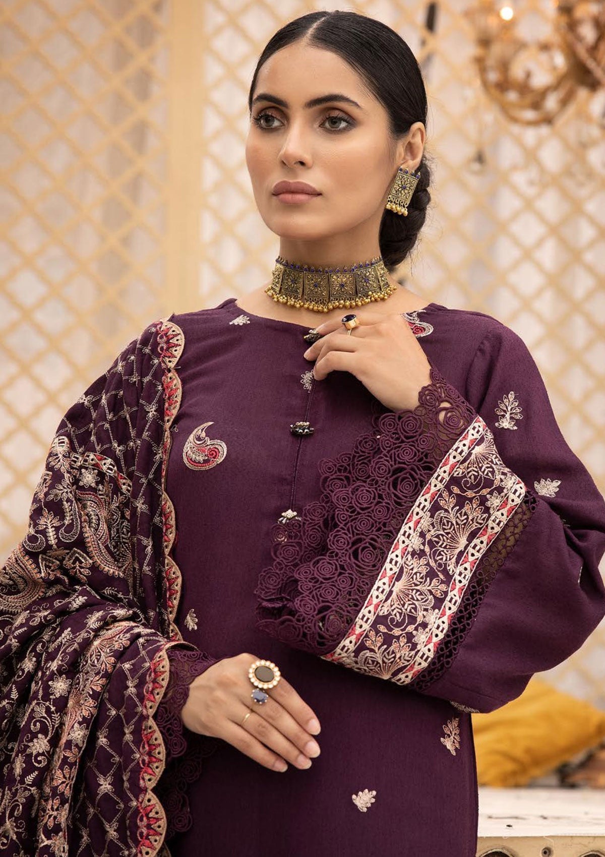 Winter Collection - Shaista - Khoobseerat - Karandi - SKK#373 available at Saleem Fabrics Traditions