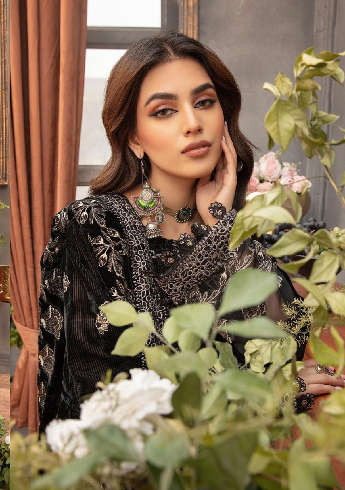 Winter Collection - Shaista - Kotrai Velvet - D#873 available at Saleem Fabrics Traditions