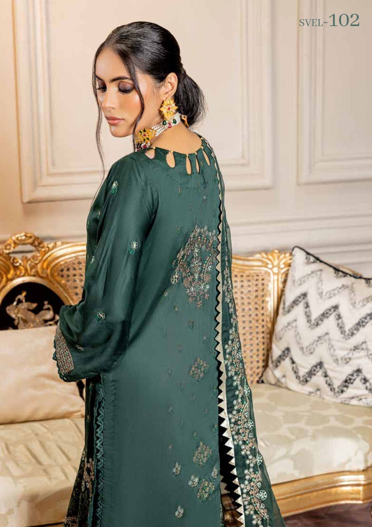 Winter Collection - Shaista - Shamoz Satin - V01 - D#102 available at Saleem Fabrics Traditions