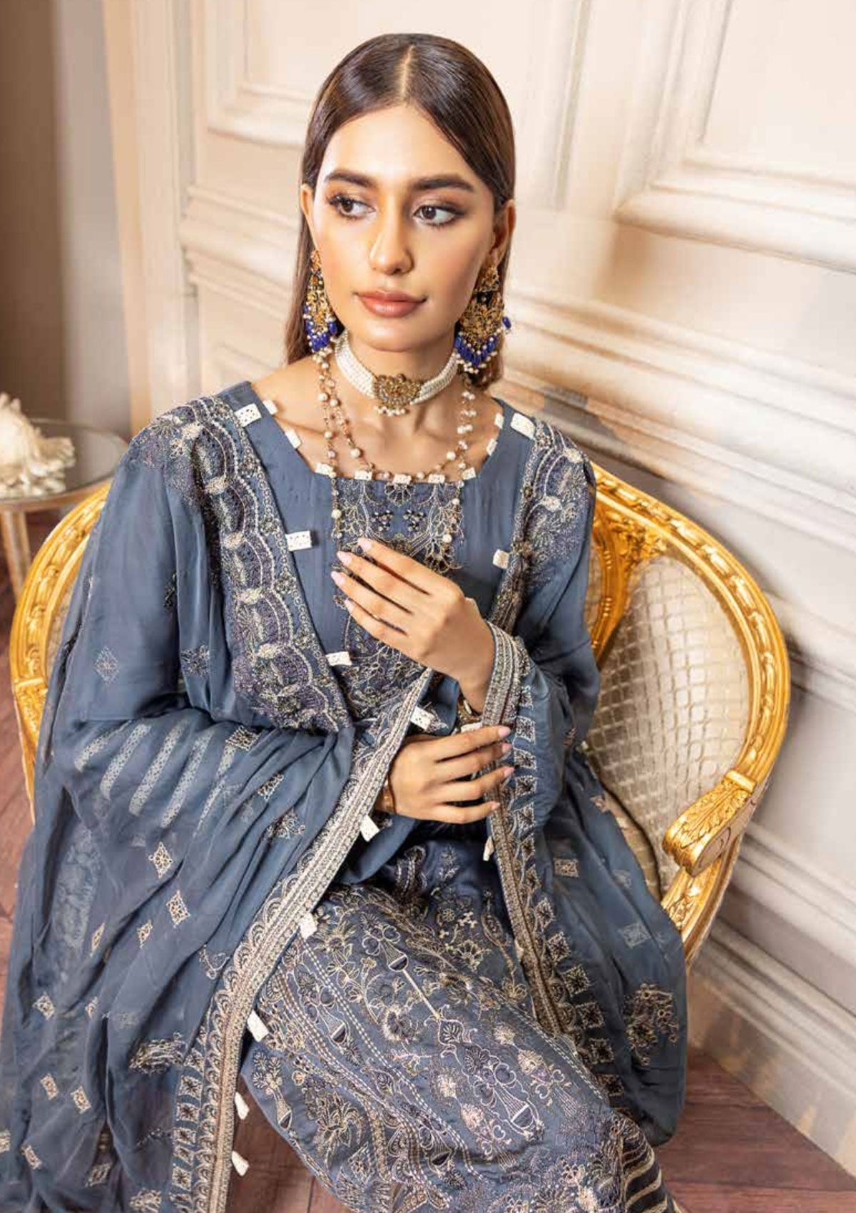 Winter Collection - Shaista - Shamoz Satin - V01 - D#107 available at Saleem Fabrics Traditions