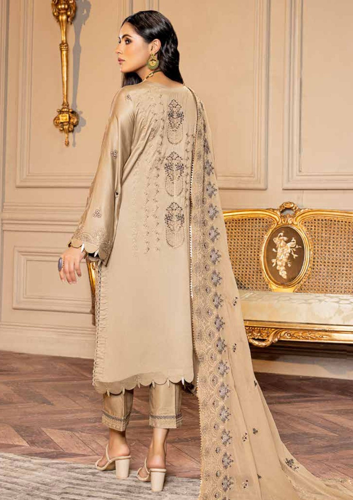 Winter Collection - Shaista - Shamoz Satin - V01 - D#110 available at Saleem Fabrics Traditions