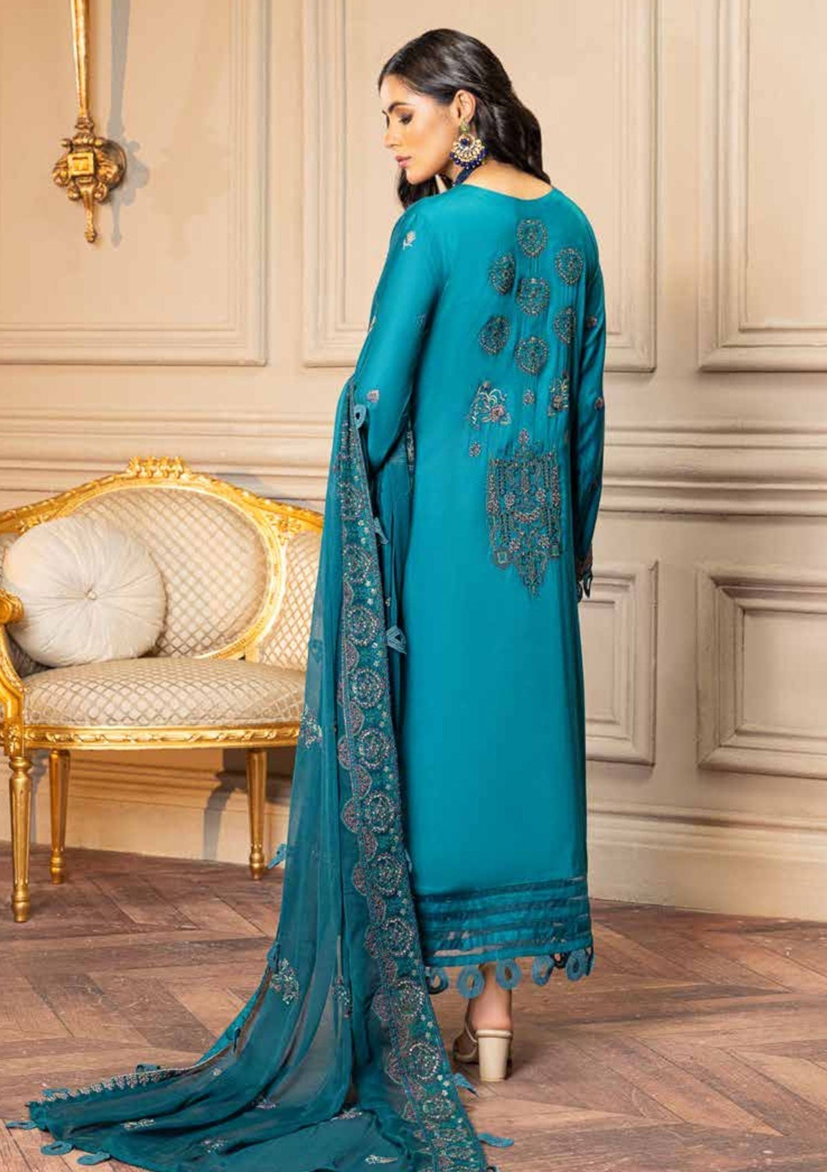 Winter Collection - Shaista - Shamoz Satin - V01 - D#111 available at Saleem Fabrics Traditions