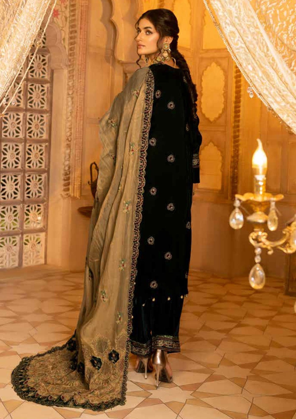 Winter Collection - Shaista - Velvet - Emb - SVEC#400 available at Saleem Fabrics Traditions