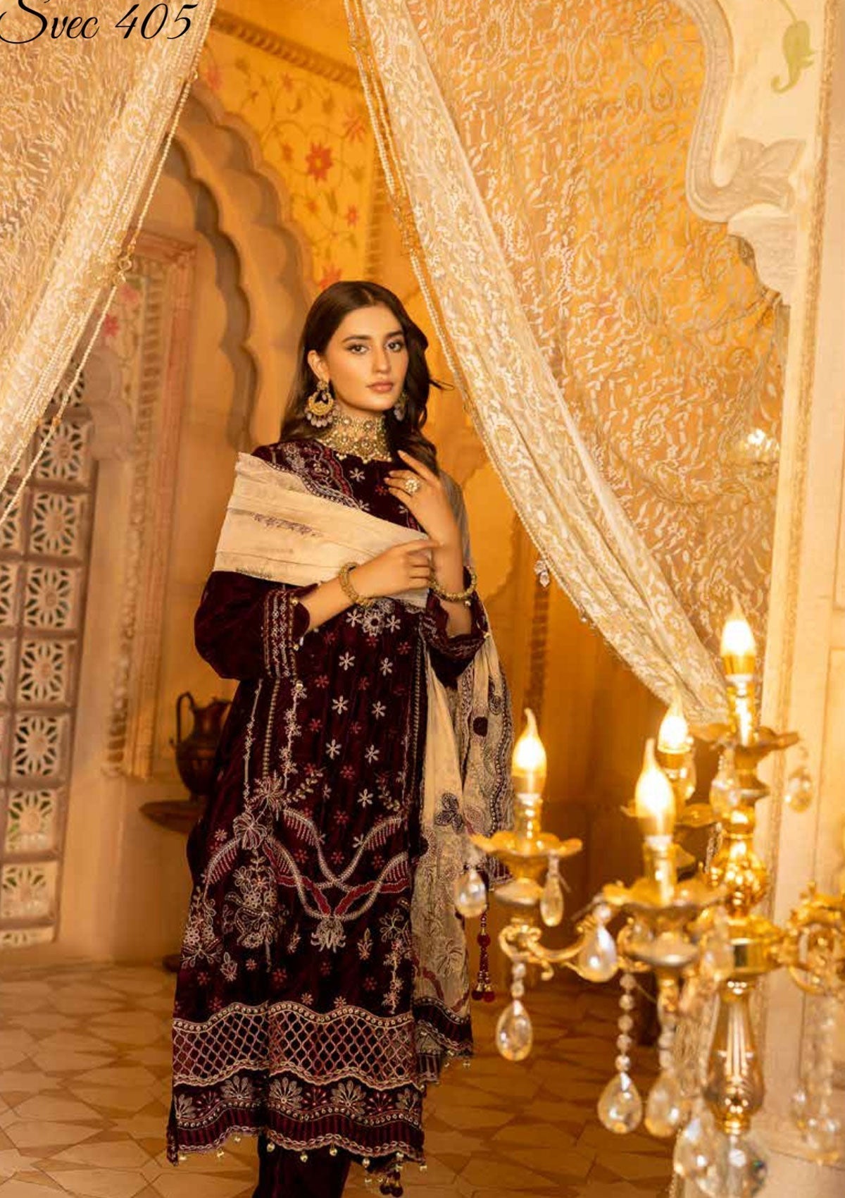 Winter Collection - Shaista - Velvet - Emb - SVEC#405 available at Saleem Fabrics Traditions