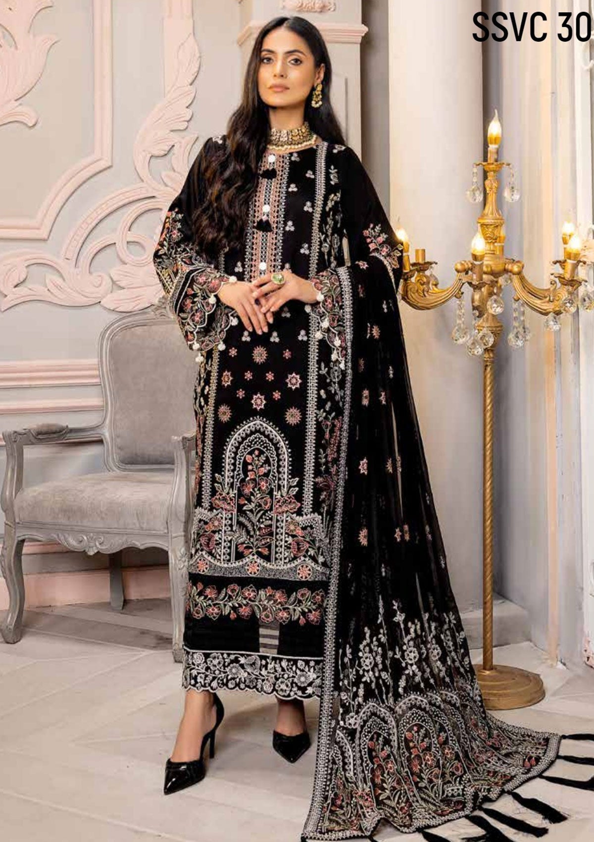 Winter Collection - Shaista - Viscose - V02 - D#302 available at Saleem Fabrics Traditions