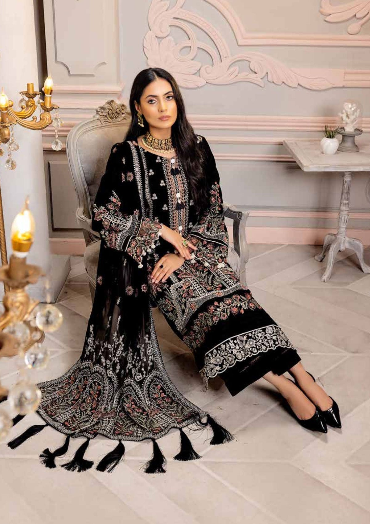 Winter Collection - Shaista - Viscose - V02 - D#302 available at Saleem Fabrics Traditions