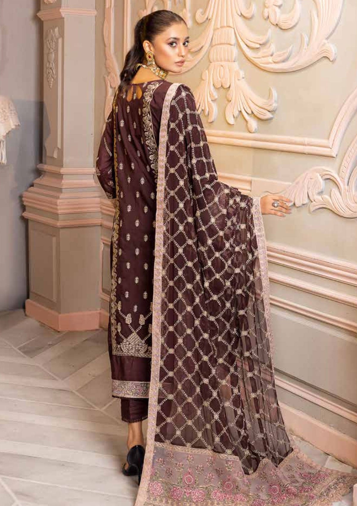 Winter Collection - Shaista - Viscose - V02 - D#304 available at Saleem Fabrics Traditions