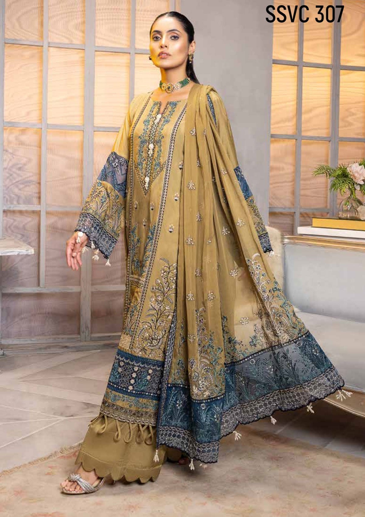 Winter Collection - Shaista - Viscose - V02 - D#307 available at Saleem Fabrics Traditions