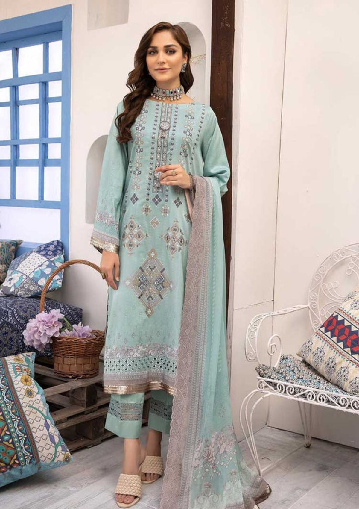 Winter Collection - Shehzal By Shaista - Viscose - D#402 available at Saleem Fabrics Traditions