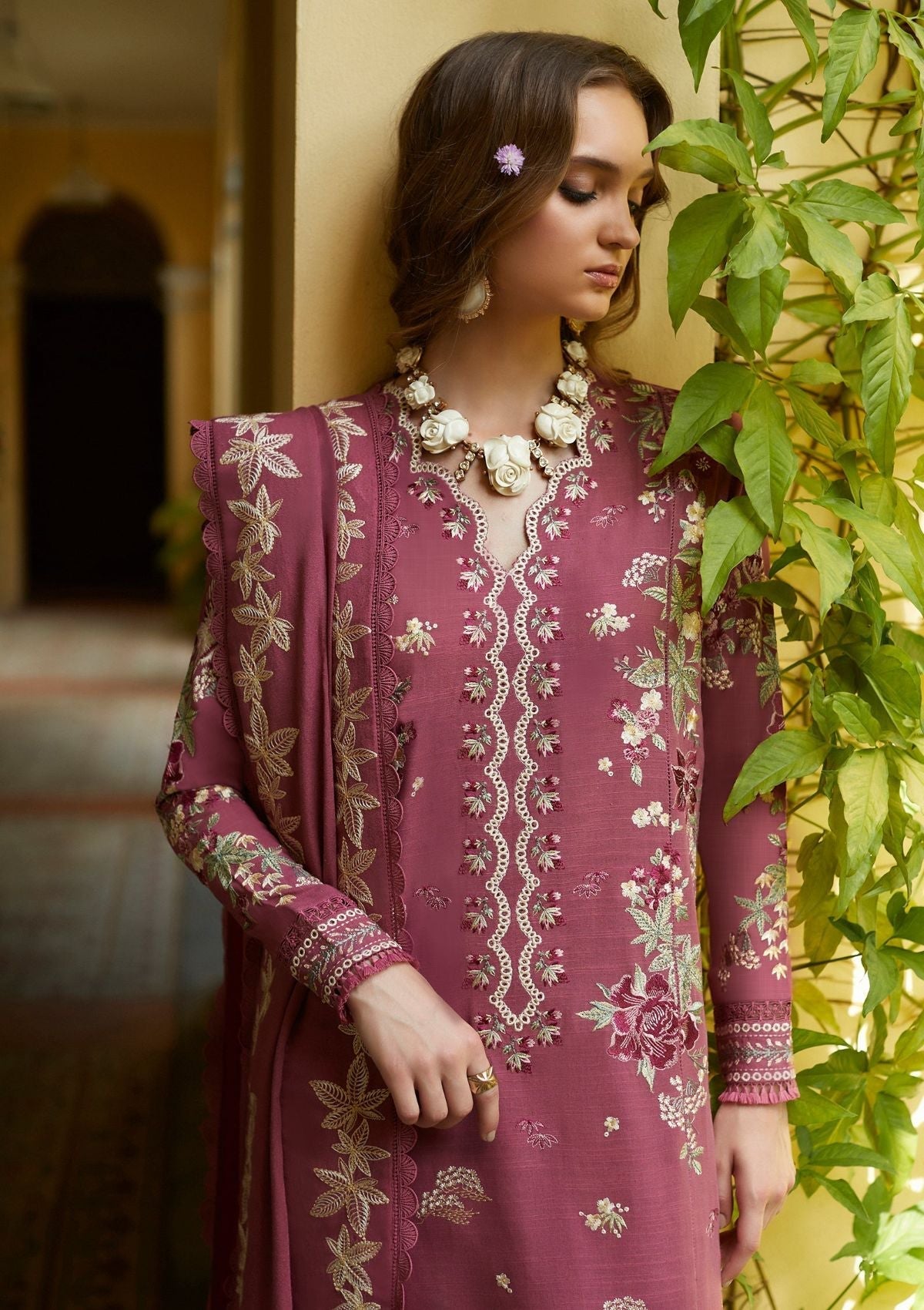 Winter Collection - Zaha - Unstitched - D#13 - Lalam available at Saleem Fabrics Traditions