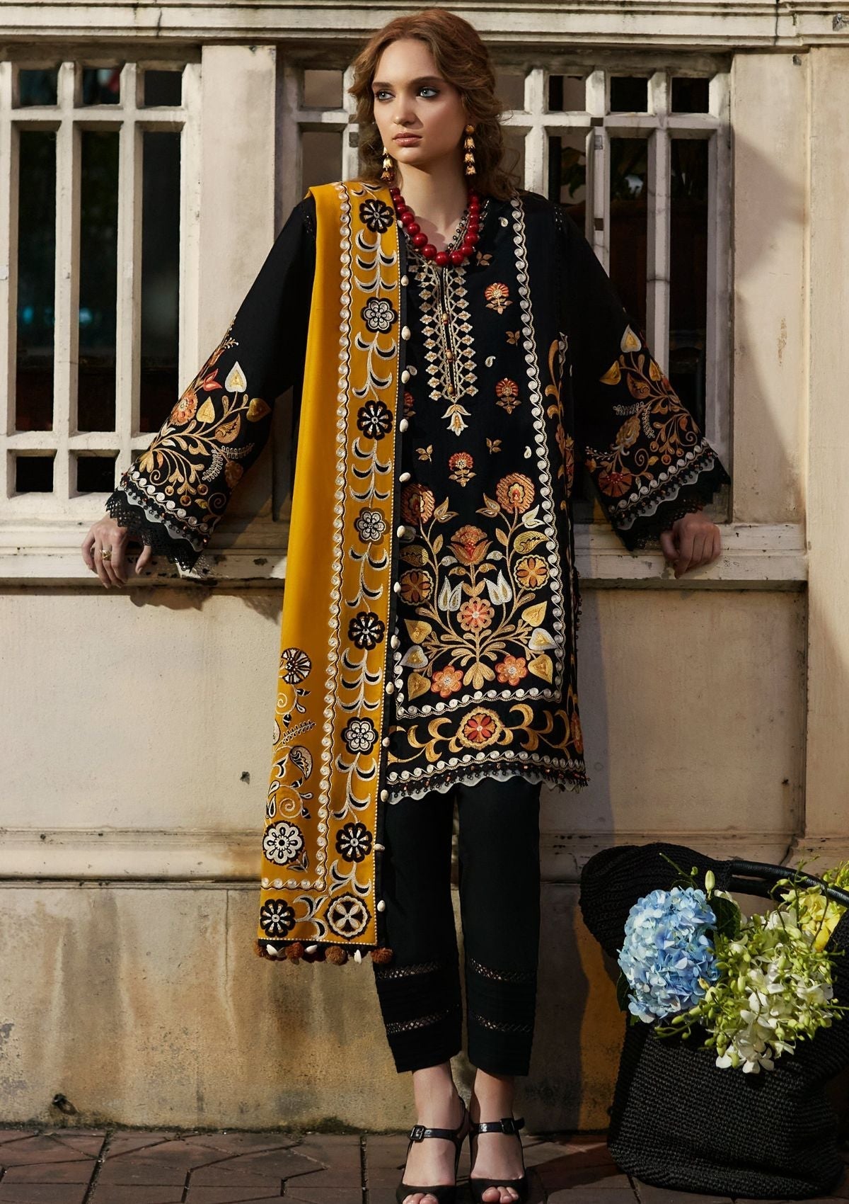 Winter Collection - Zaha - Unstitched - D#8 - Lunara available at Saleem Fabrics Traditions
