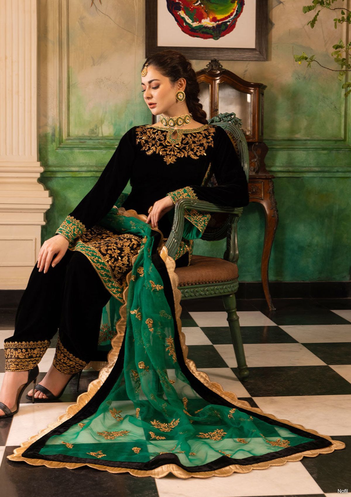 Winter Collection - Zainab Chottani - Velvet - ZCV#1 available at Saleem Fabrics Traditions