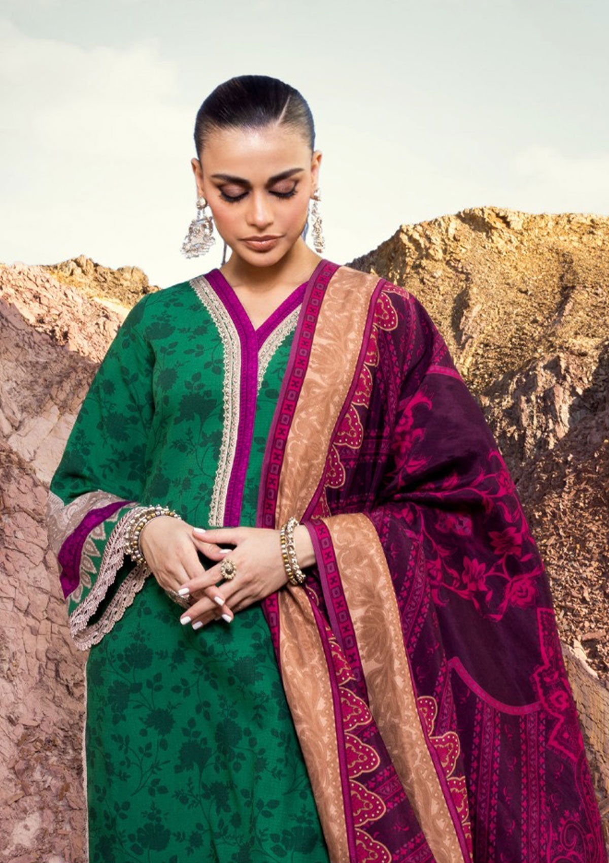 Winter Collection - Zainab Chottani - Winter Shawls - D#5 available at Saleem Fabrics Traditions