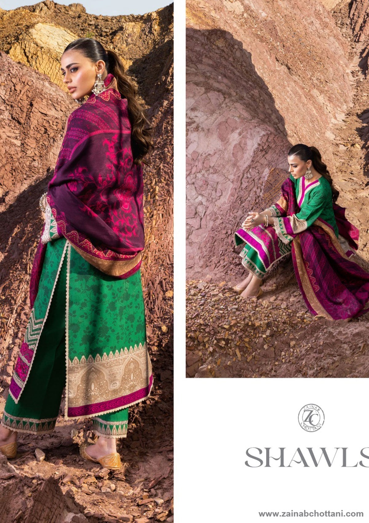 Winter Collection - Zainab Chottani - Winter Shawls - D#5 available at Saleem Fabrics Traditions