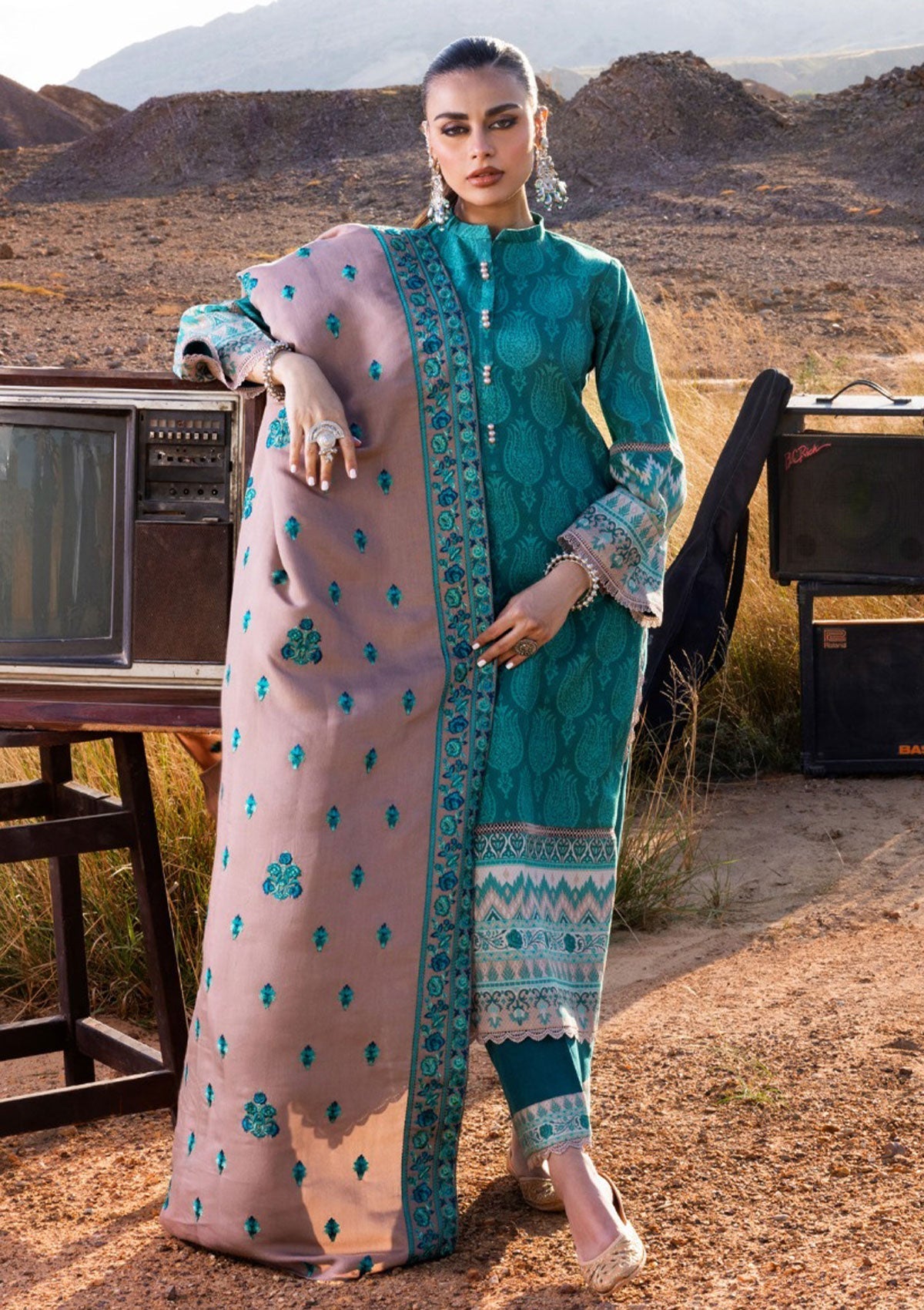 Winter Collection - Zainab Chottani - Winter Shawls - D#8 available at Saleem Fabrics Traditions