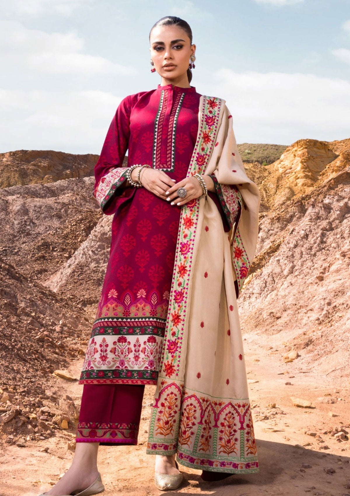 Winter Collection - Zainab Chottani - Winter Shawls - D#9 available at Saleem Fabrics Traditions