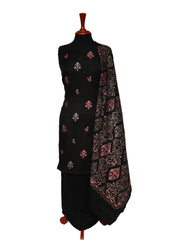 Winter Dress - Pashmina - Embroidery - Black D#01 by Saleem Fabrics PK