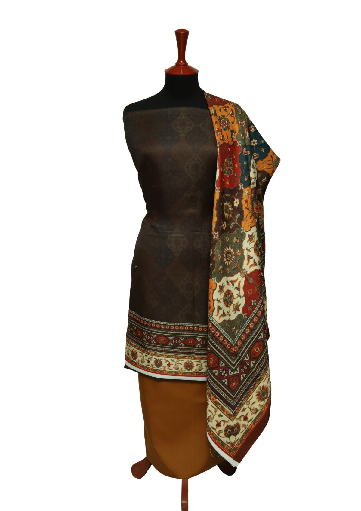 Winter Dress - Rubaaiyat -Pashmina - Printed - D Mustard D#1 by Saleem Fabrics PK