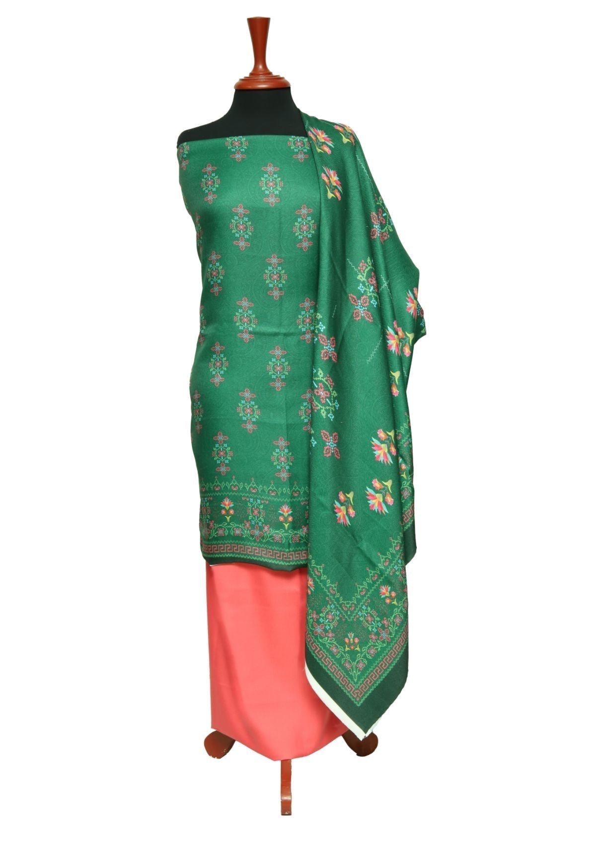 Winter Dress - Rubaaiyat -Pashmina - Printed - Pink D#1 by Saleem Fabrics PK