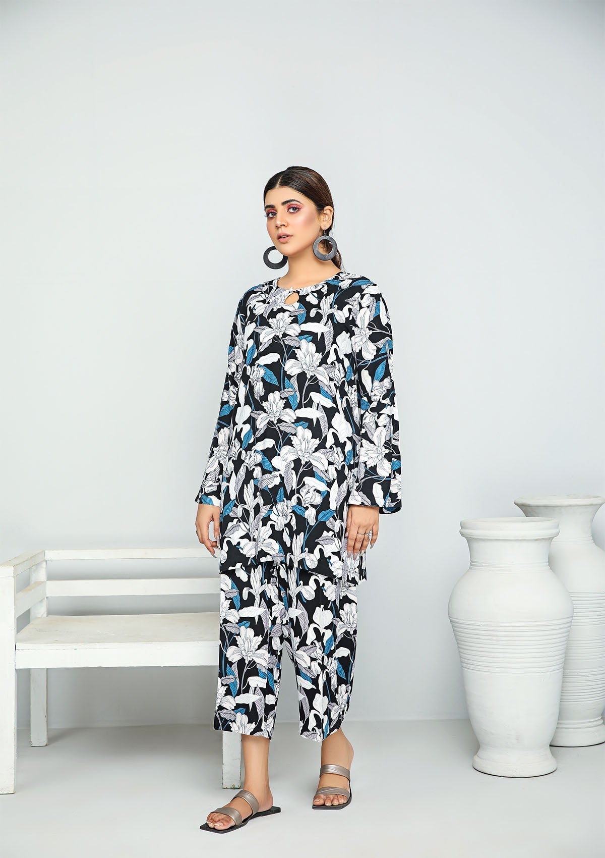Winter Dress - Rubaaiyat - Printed Marina - 2 Pcs- D#12 available at Saleem Fabrics Traditions
