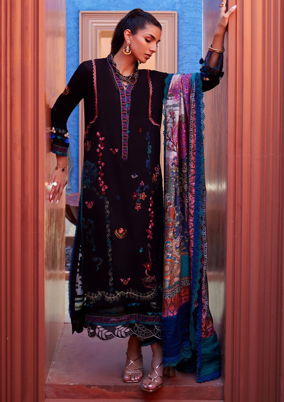 Lawn Collection - Farah Talib Aziz - Suay - Luxury Unstitched '24 - Ilaria Black - FTA#01