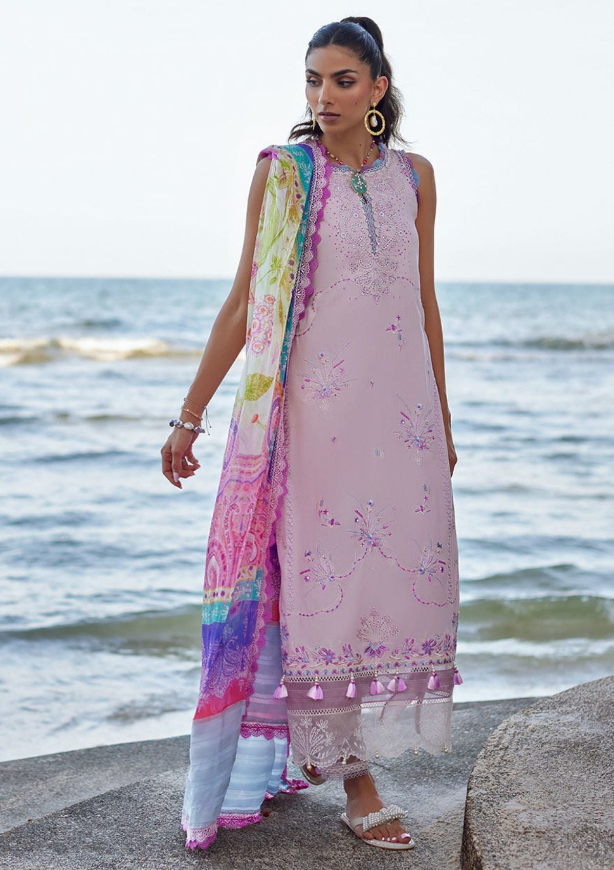 Lawn Collection - Farah Talib Aziz - Suay - Luxury Unstitched '24 - Izumi Pink - FTA#10