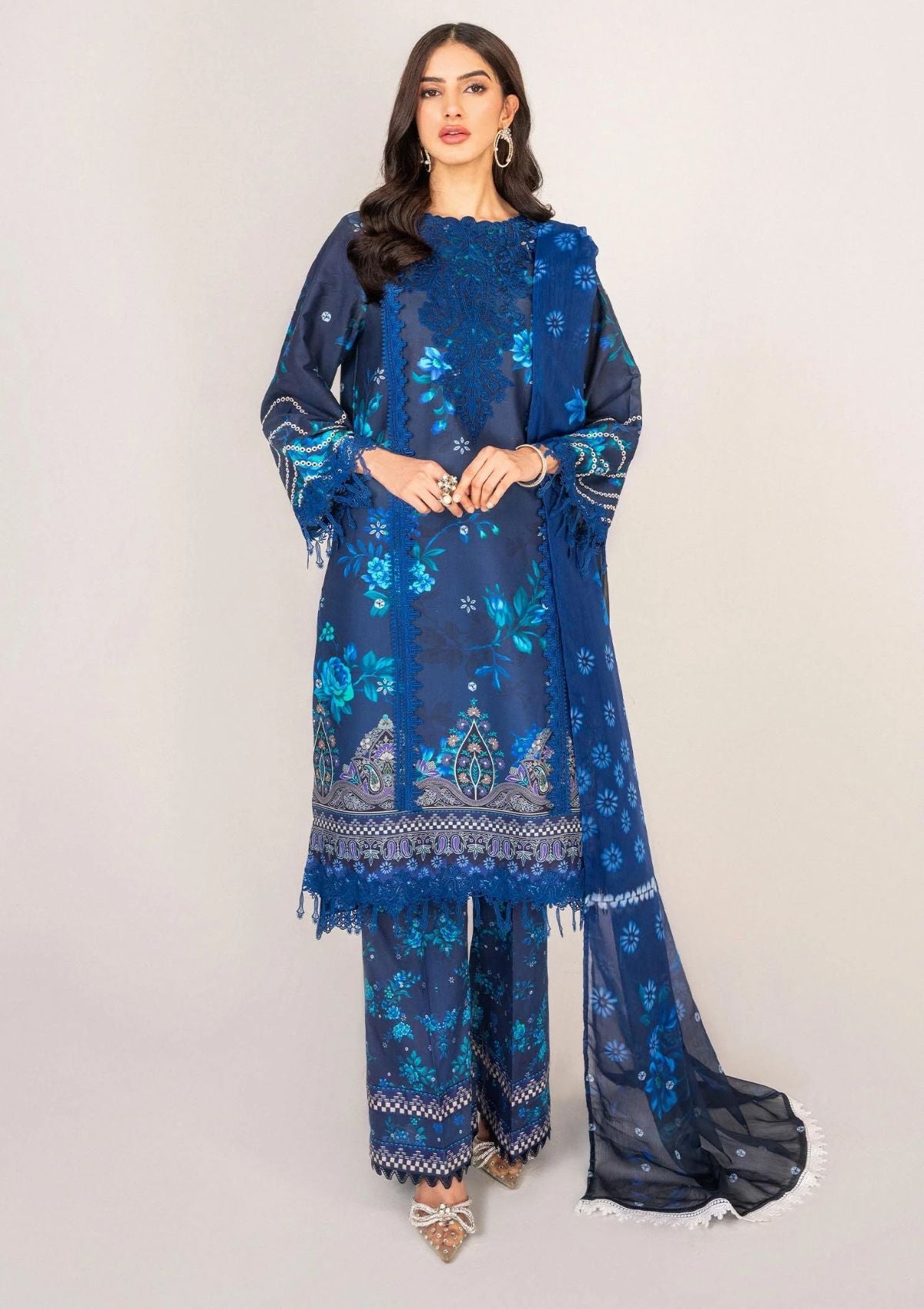 Lawn Collection - Shazme - Serene - SH-02 SAPPHIRE BLOSSOMS