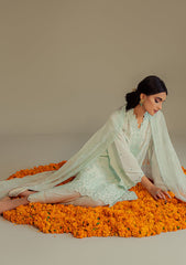 Lawn Collection - Cross Stitch - Chikankari - D#3 | Dusty Aqua