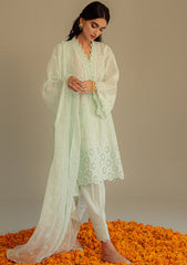 Lawn Collection - Cross Stitch - Chikankari - D#3 | Dusty Aqua