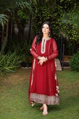 Pret Collection - Manahils - Safiyya - KURTI 123 - Maroon