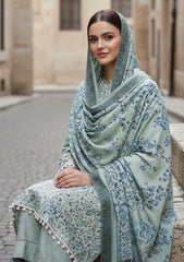 Winter - Riwaj - Printed Marina - 3 Pcs - Wool Shawl 25 - D#76