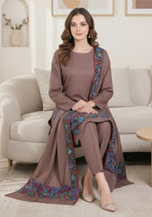 Winter - Riwaj - Pashmina Jamawar Suit - Patch Work - D#03 - Falsa