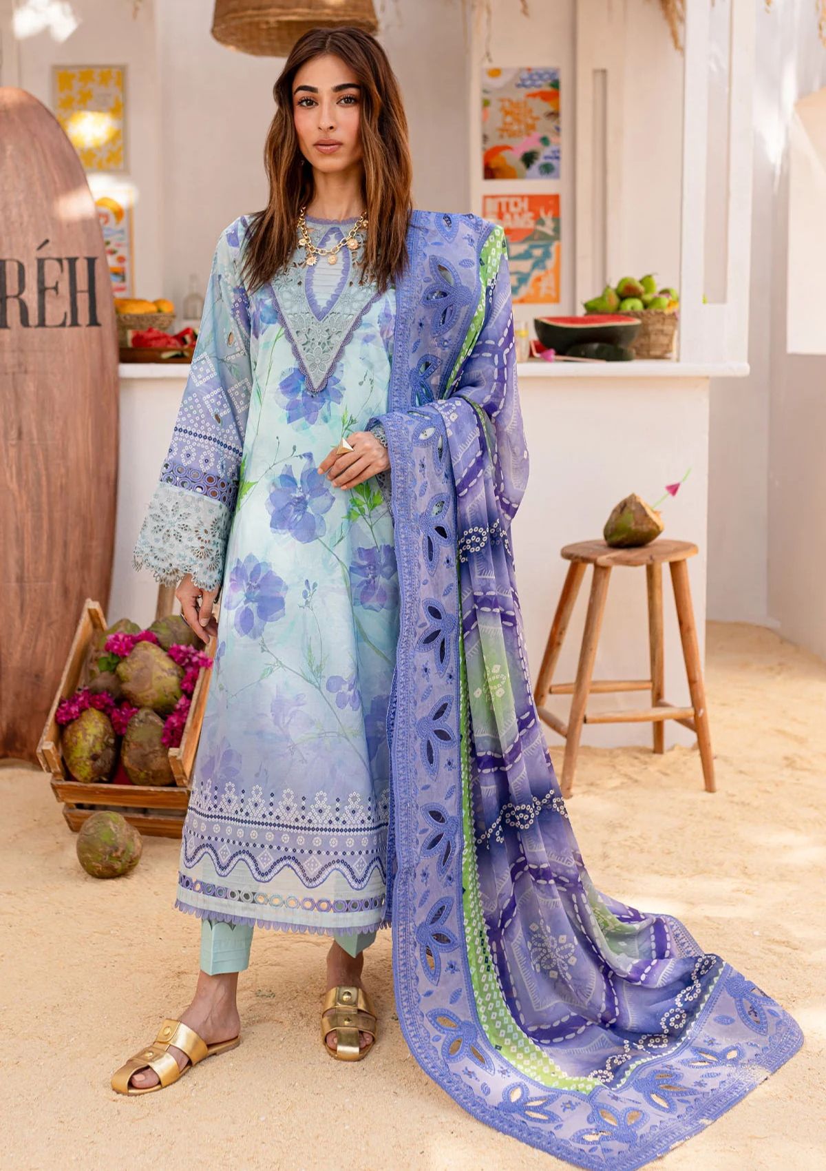 Lawn Collection - Nureh - Gardenia - Embroidered 24 - NS#130