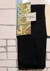 Lawn Chikankari Summer Shawl D#14 - Black