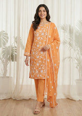 Lawn - Rubaaiyat - Embroidered 26 - Chiffon Dupatta - D#23 - Golden