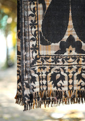 Pashmina Wool Kaani Jamawar Shawl D - 05 - Black