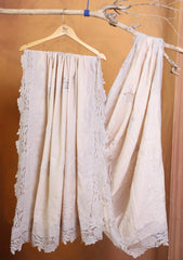 Pashmina Chantilly Patch Work Shawl D#01 - Fawn