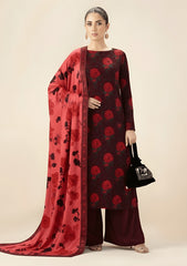 Winter - Riwaj - Printed Velvet Suit - Palachi Dupatta - D#05 - Red