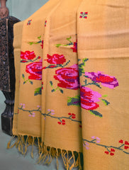 Pashmina Needle Work Shawl D#22 - Golden